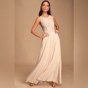 FOREVER AND ALWAYS BLUSH PINK LACE MAXI DRESS